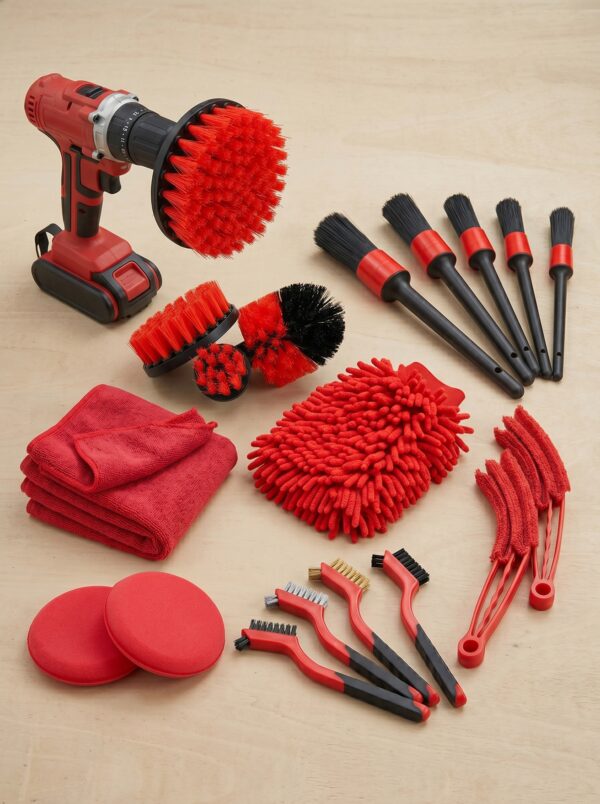 Kit 18 Piezas Limpieza De Auto Interior Y Exterior