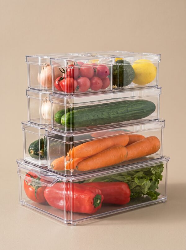 Organizador Refrigerador Cocina Set 7 Contenedores Con Tapa