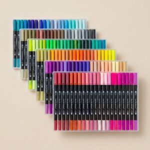 132 Marcadores De Doble Punta Tipo Pincel Colores