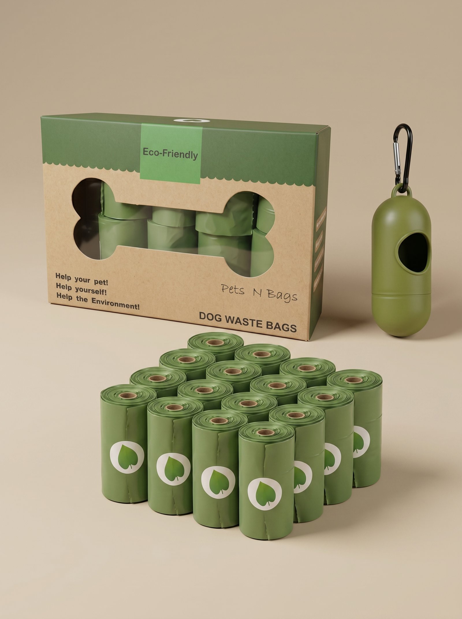 Bolsas Ecologica Desecho De Mascotas 16 Rollos De 15 Bolsas