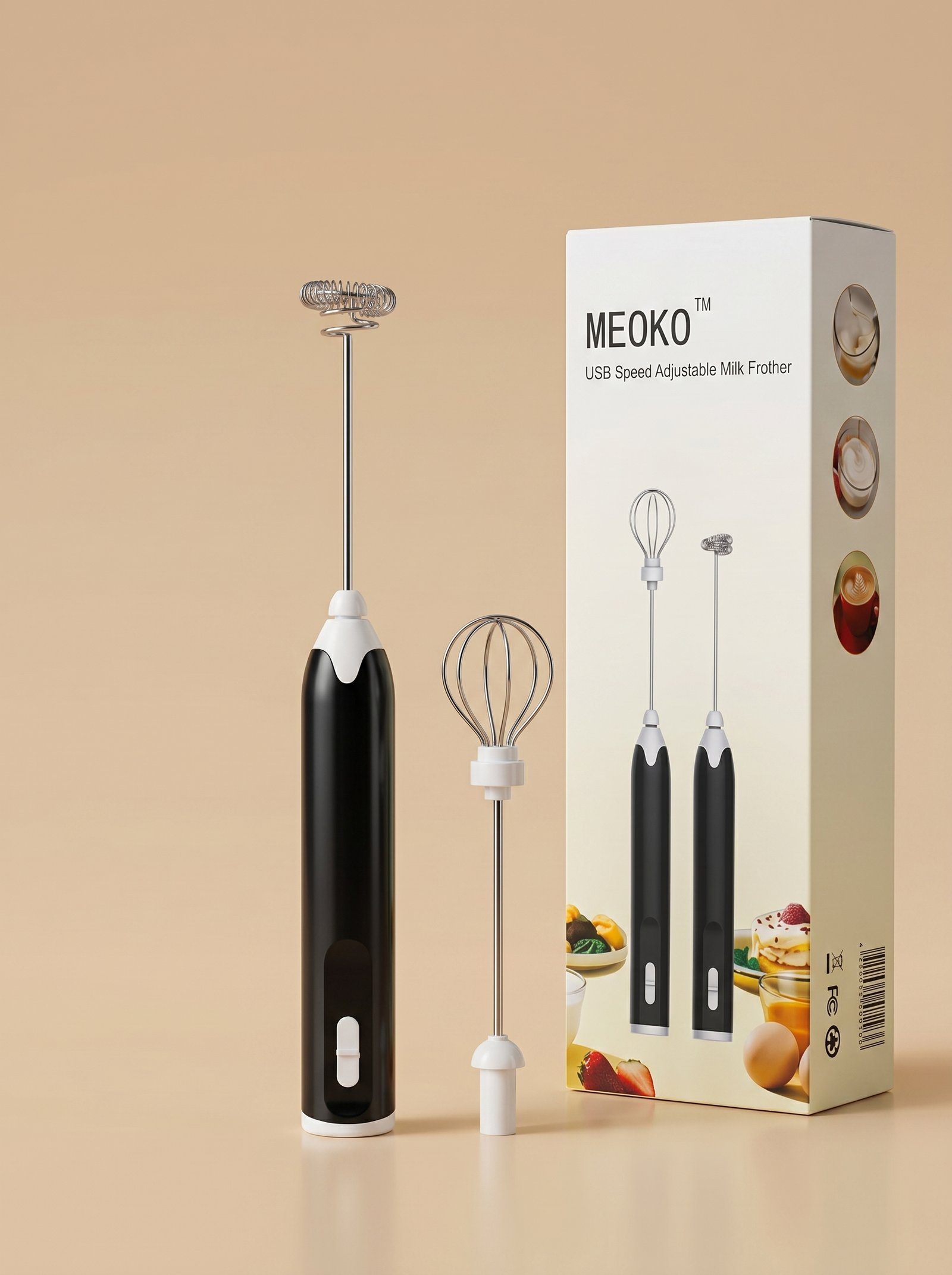 Mini Batidor 2velocidades Revolvedor Cafe Y Huevo Recargable