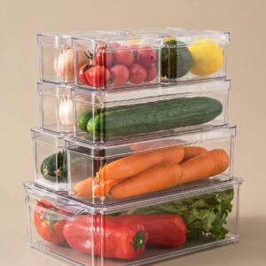Organizador Refrigerador Cocina Set 7 Contenedores Con Tapa