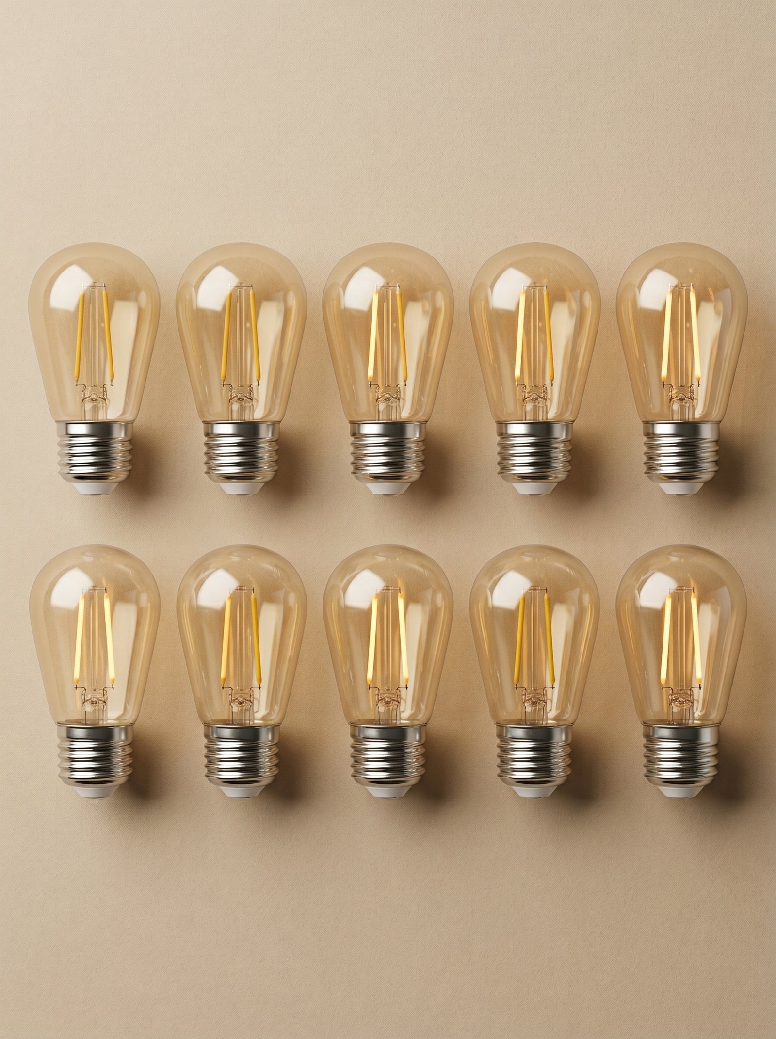 Pack 10 Ampolleta Led Vintage E27 / 1w 220v Luz Cálida