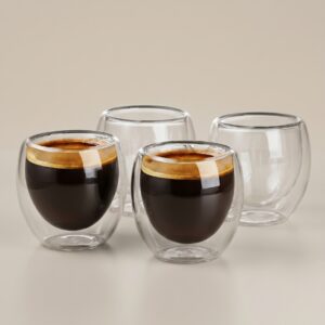 Pack 4 Tazas Doble Pared 250ml Frio, Caliente